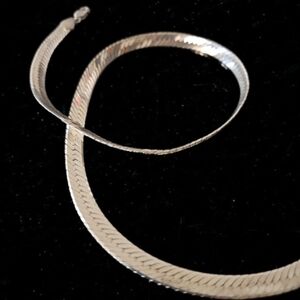 Italian Silver 5 mm 18" Herringbone Necklace